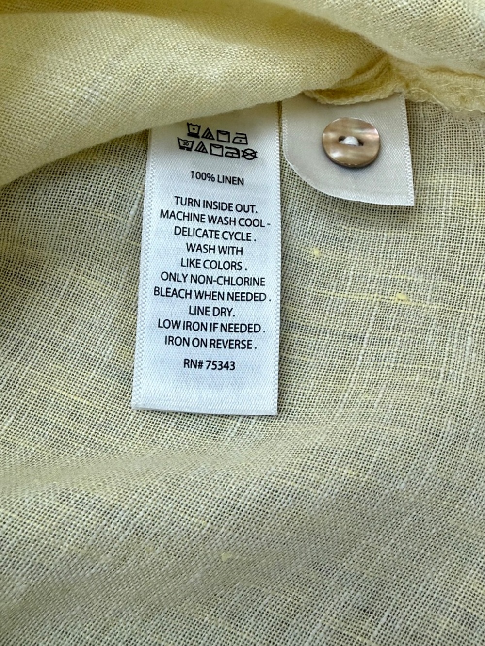 Cynthia Rowley Cropped Pale Yellow Linen Button-Down Shirt - Picture 8 of 8